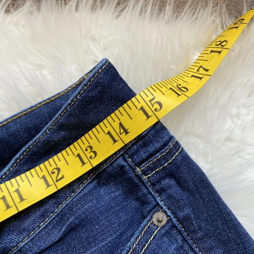 American Eagle Outfitters Blue Jean Denim Artist Stretch Size 2 Regular Med Dark - Picture 7 of 10